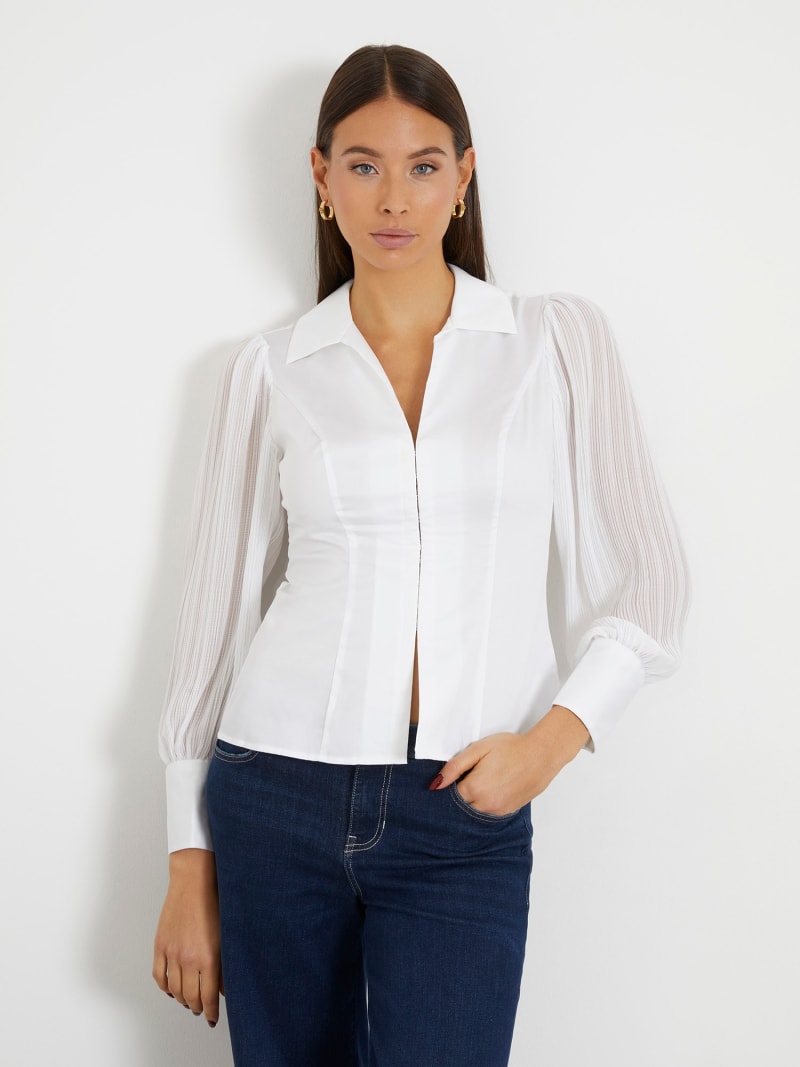 Pleated sleeves shirt