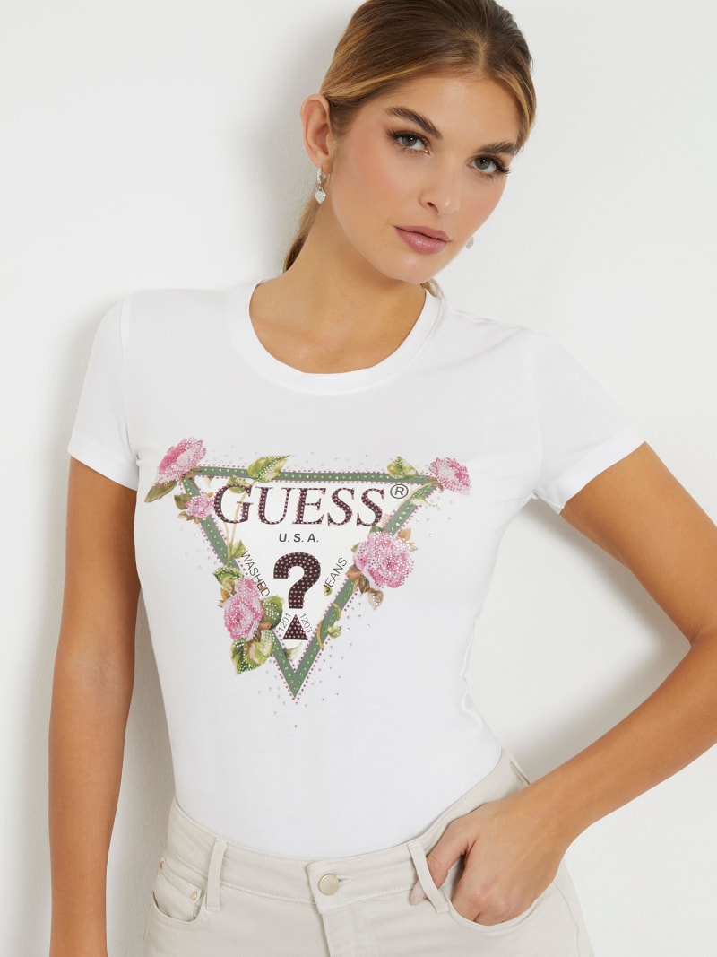 T-Shirt Guess Femme Delicate Pink - Col Rond et Logo Triangle main image 0