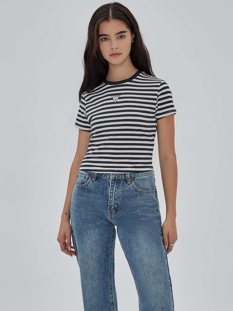 Striped stretch t-shirt