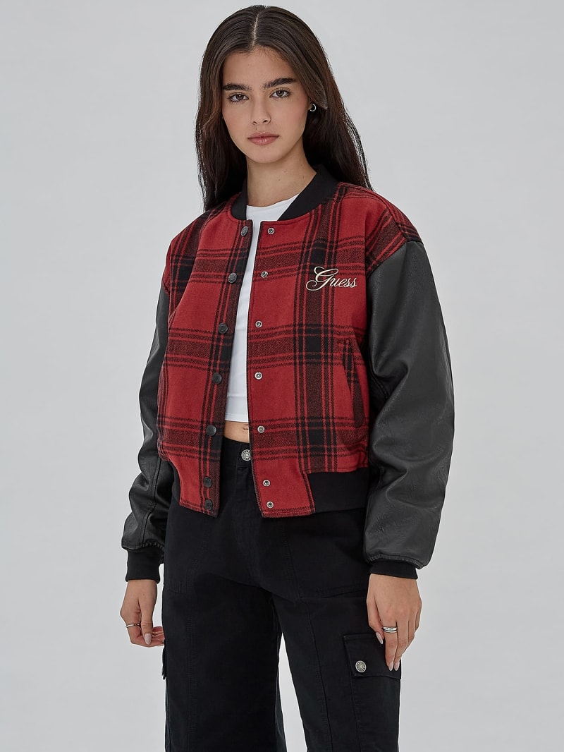 Plaid bomber jacket