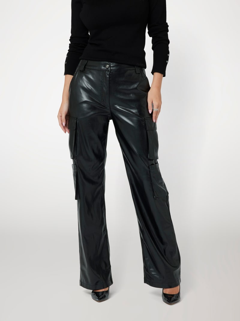 Womens leather cargo pants hot sale