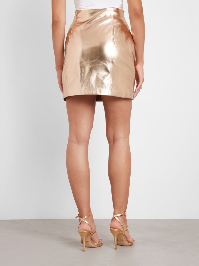 GUESS Metallic effect faux leather mini skirt