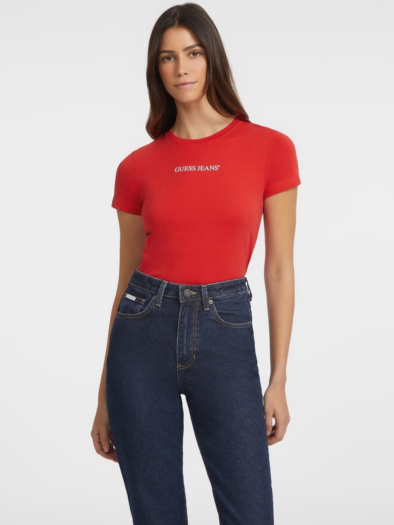 Strak T shirt met logoprint
