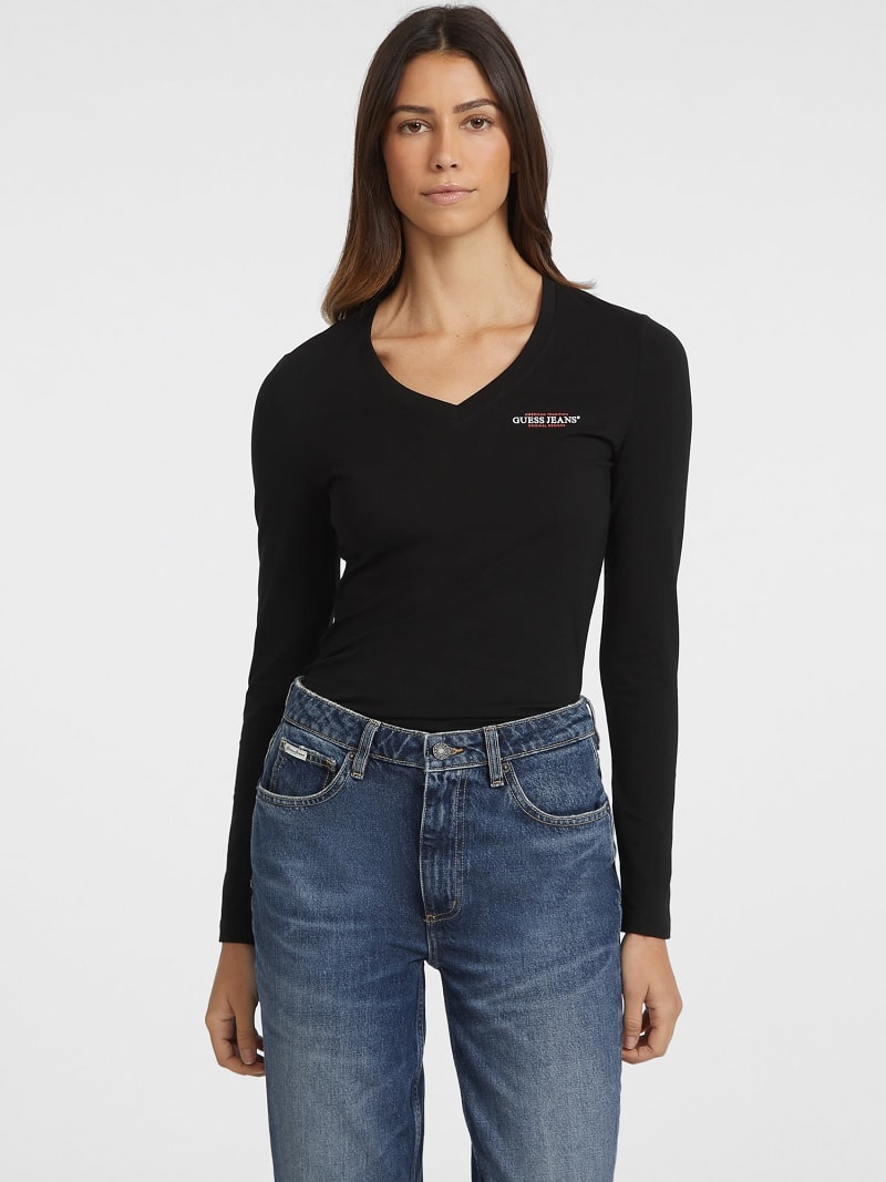 Slim Mini American Tradition Long Sleeve Tee Women GUESS Jeans