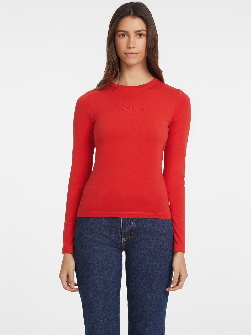 T shirt manche longue guess femme on sale