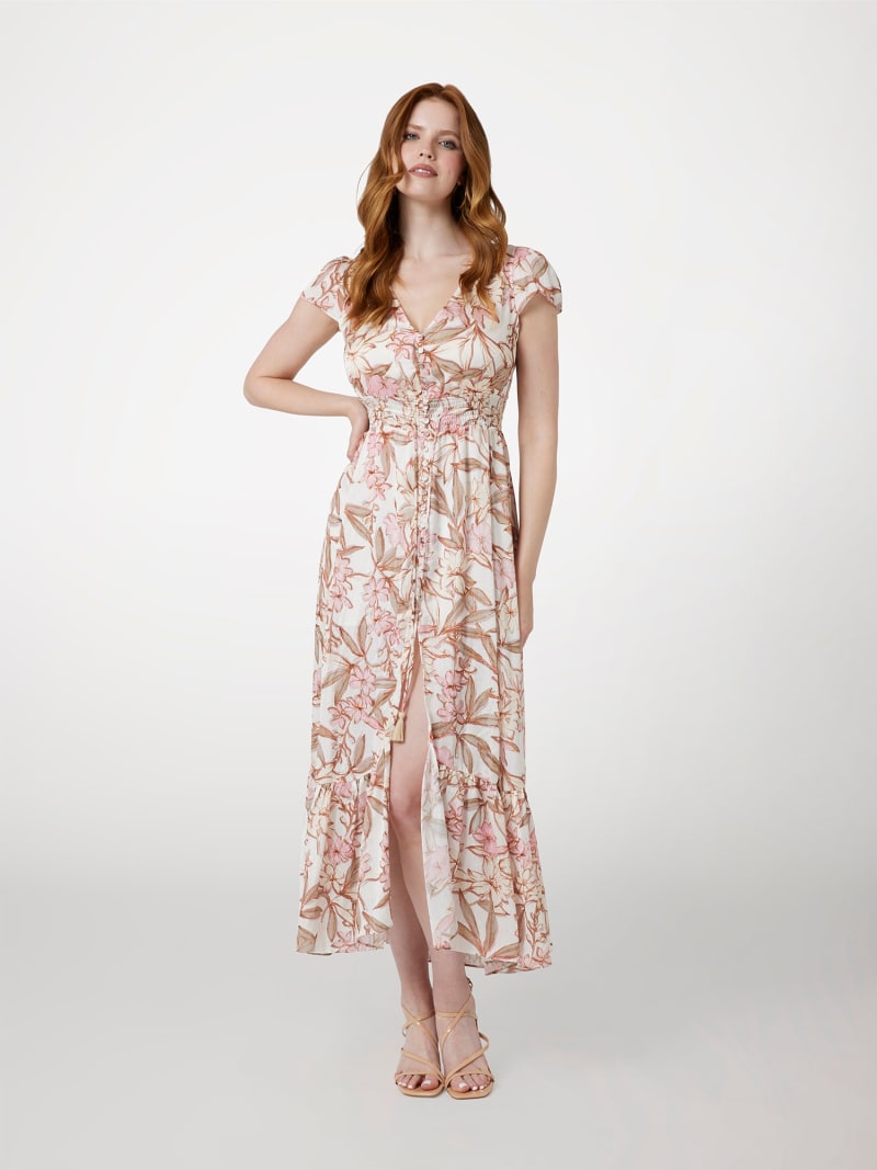 GUESS Lange jurk gekreukt jacquard Dames