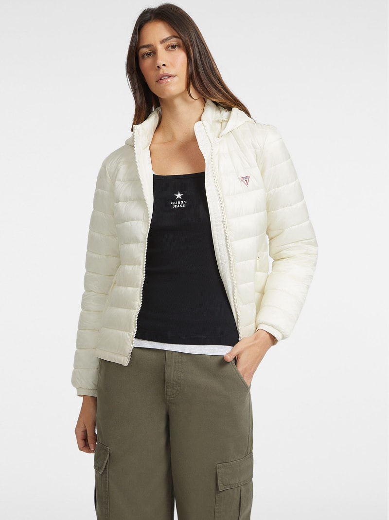 Nylon Hooded Puffer Jacket Women GUESS Jeans