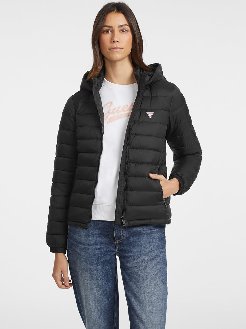 Nylon Hooded Puffer Jacket Women GUESS Jeans