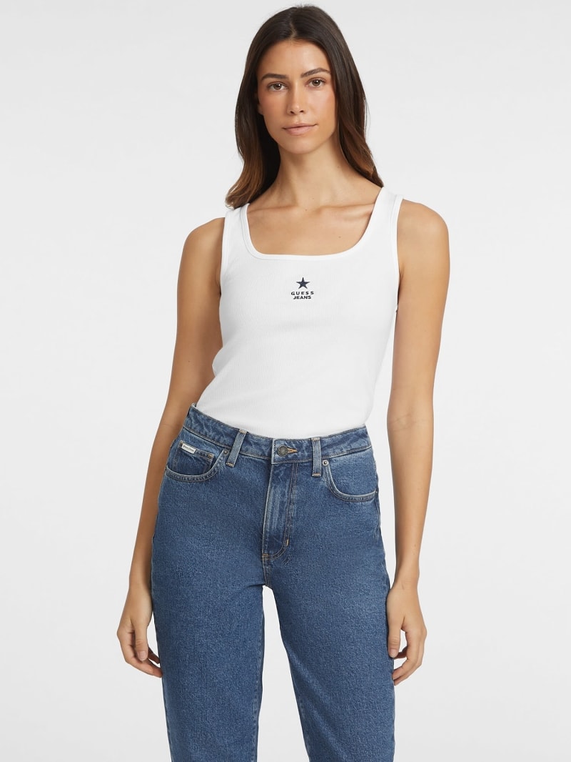 Slim Tanktop gestickter Stern