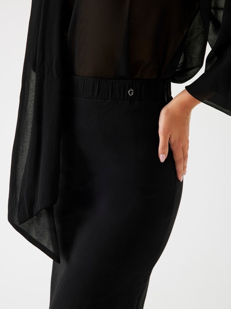 DESIGN Tall - Jupe crayon ajustée mi-longue à taille haute - Noir