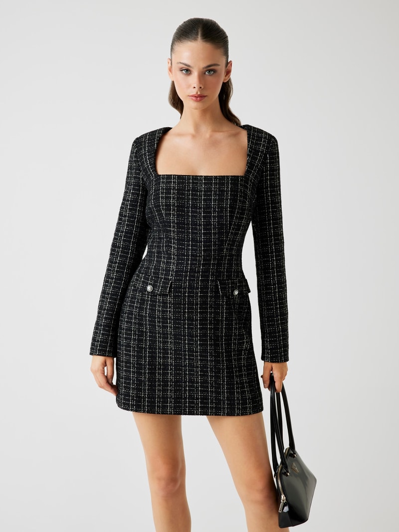 Bouclé tweed mini dress