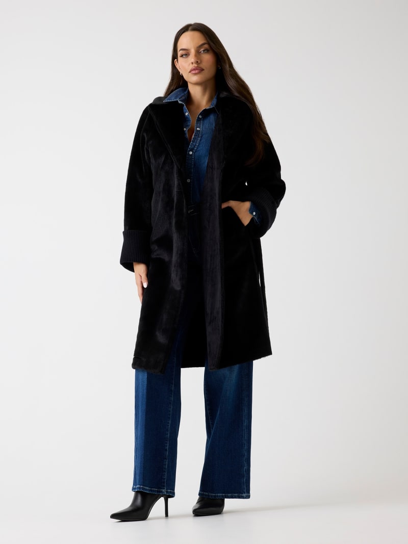Manteau Femme Fausse Fourrure Synthétique Marron - Taille 42 - Occasion Très Bon état