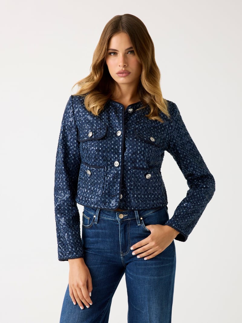 GUESS® Giacca denim con paillettes Donna