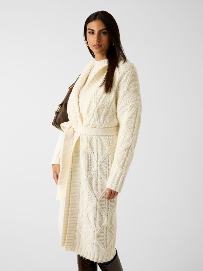 GUESS Cable-knit long cardigan Women