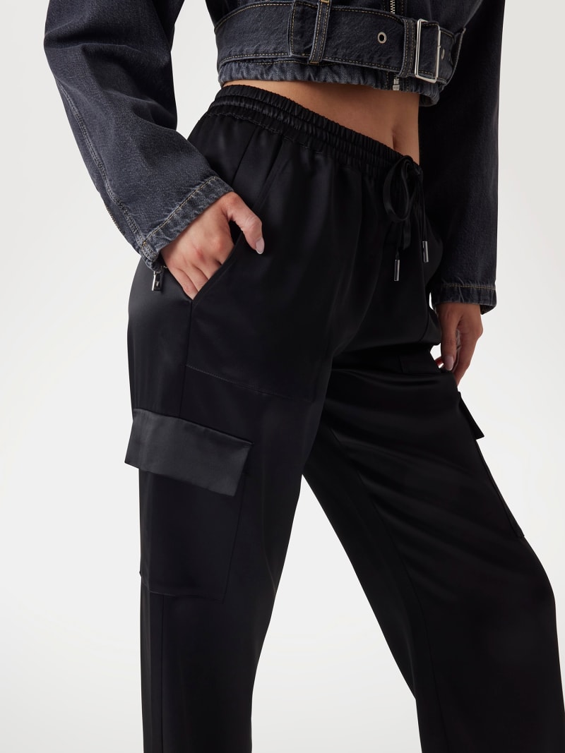 Guess Joggers scuba banda logata pantaloni tuta da donna Abbigliamento Donna W5YB11/KBYE2 JBLK