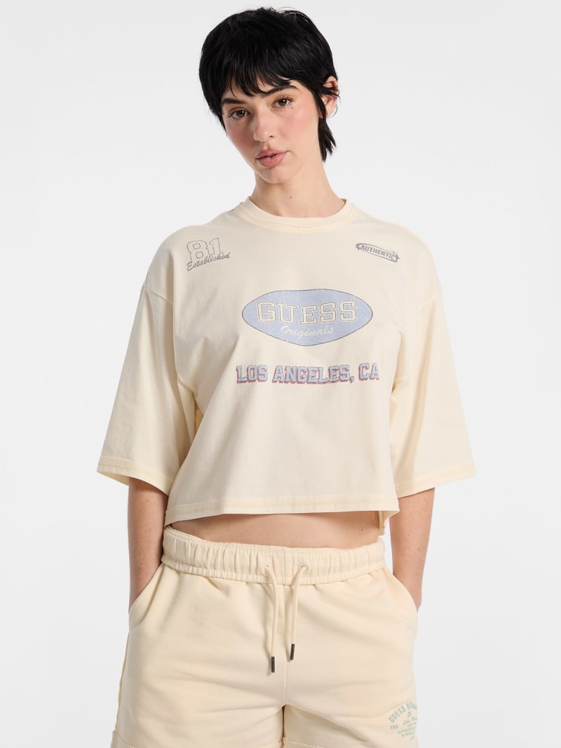 Укороченная футболка с принтом Женщинам | GUESS® Прошлые Коллекции