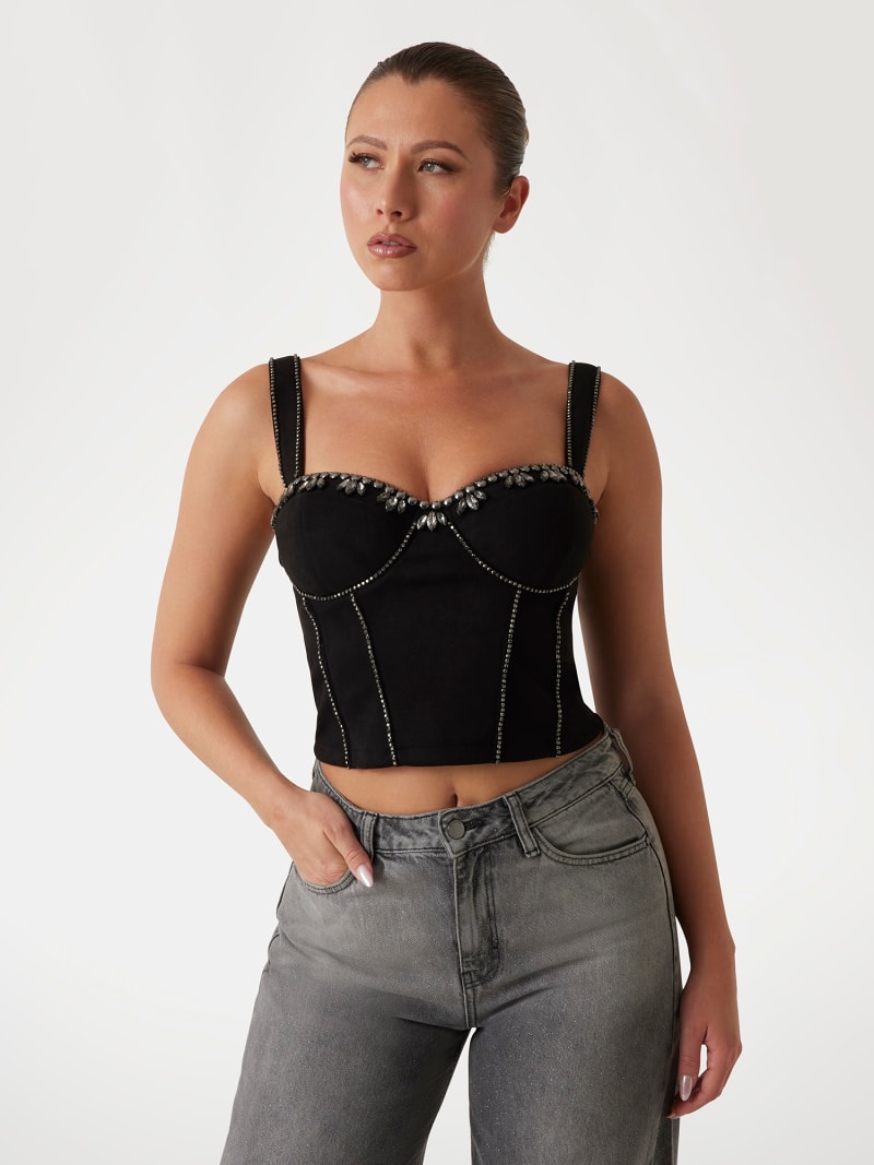 GUESS® Gorsetowy top z syntetycznego zamszu Kobieta