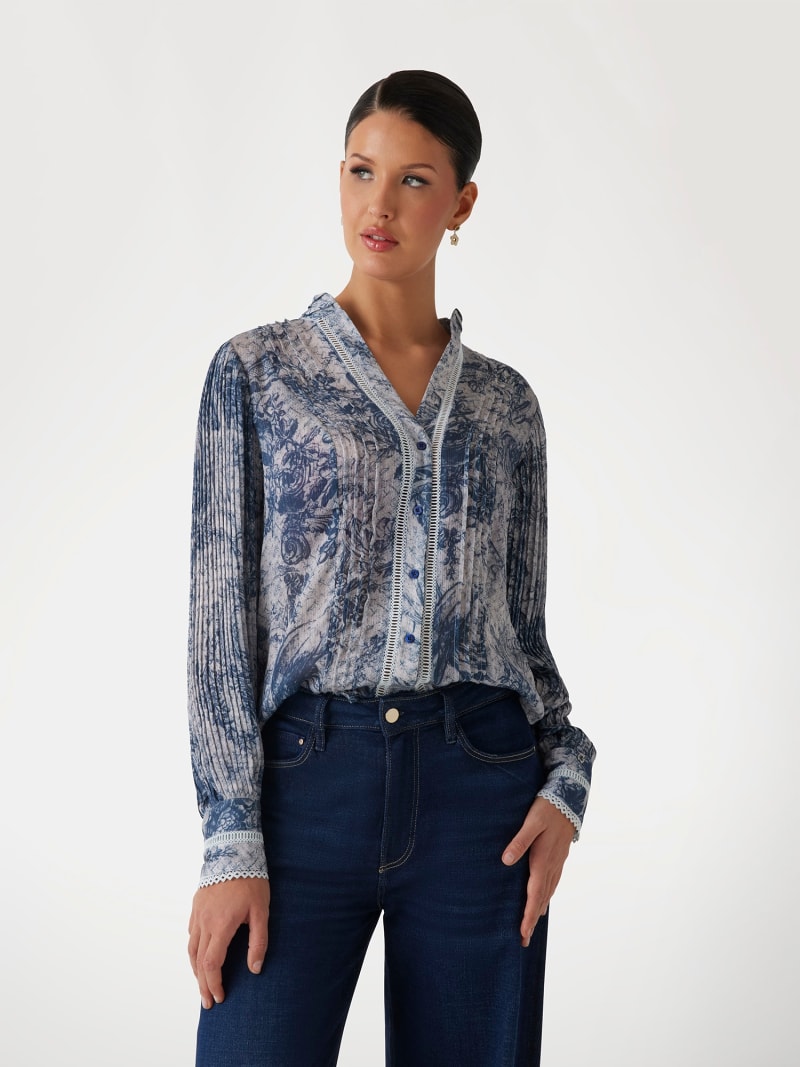 GUESS® Шифоновая рубашка с V-образным вырезом Женщинам