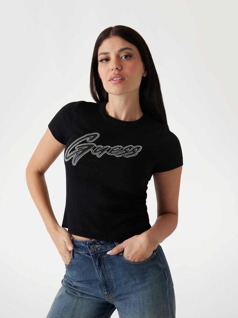 トップス melt the lady logo tight T-shirts black melt the lady logo tight T-shirts black
