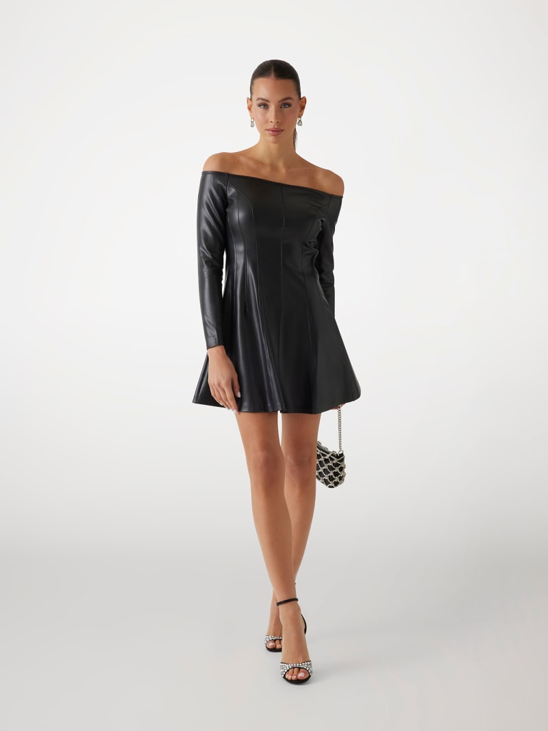 Leather dress guess shop