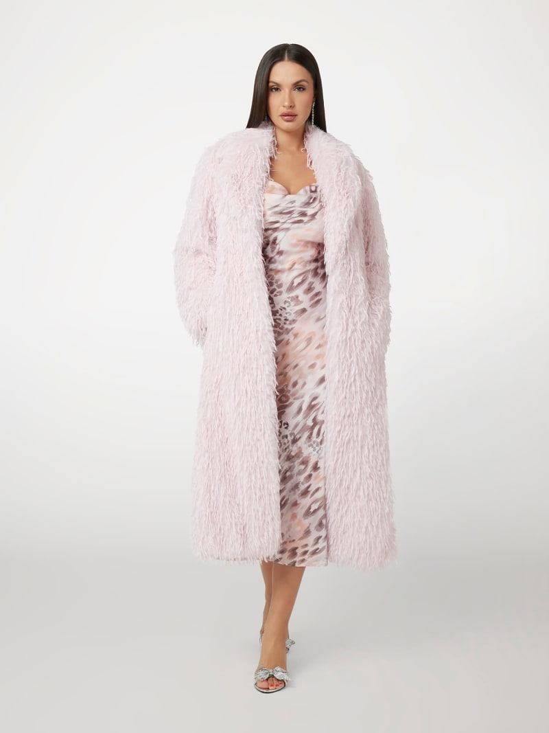 Faux fur long coat