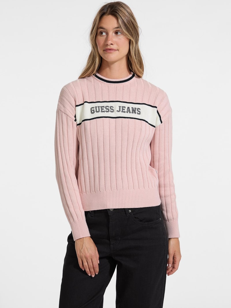 guess sweater maglione rosa guess