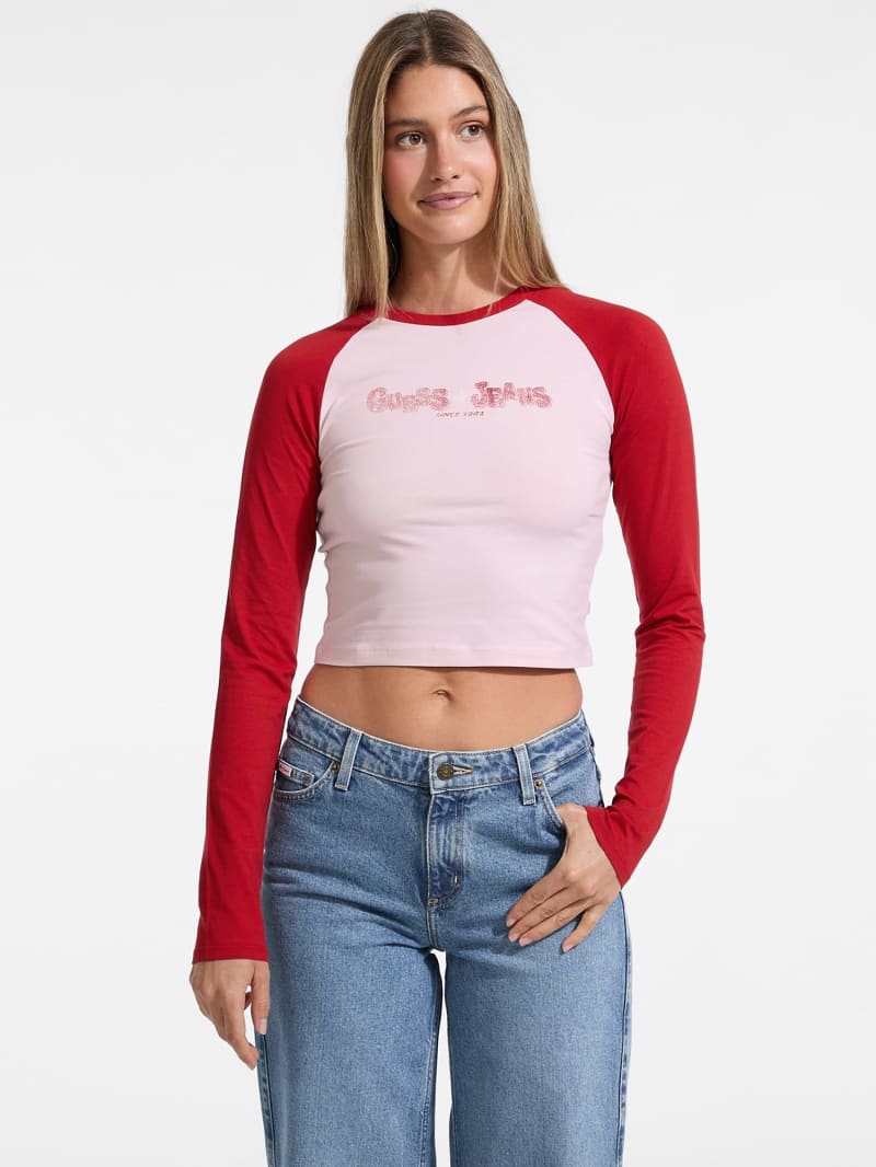 Guess T-shirt met labeldetail in wit online kopen | P&C
