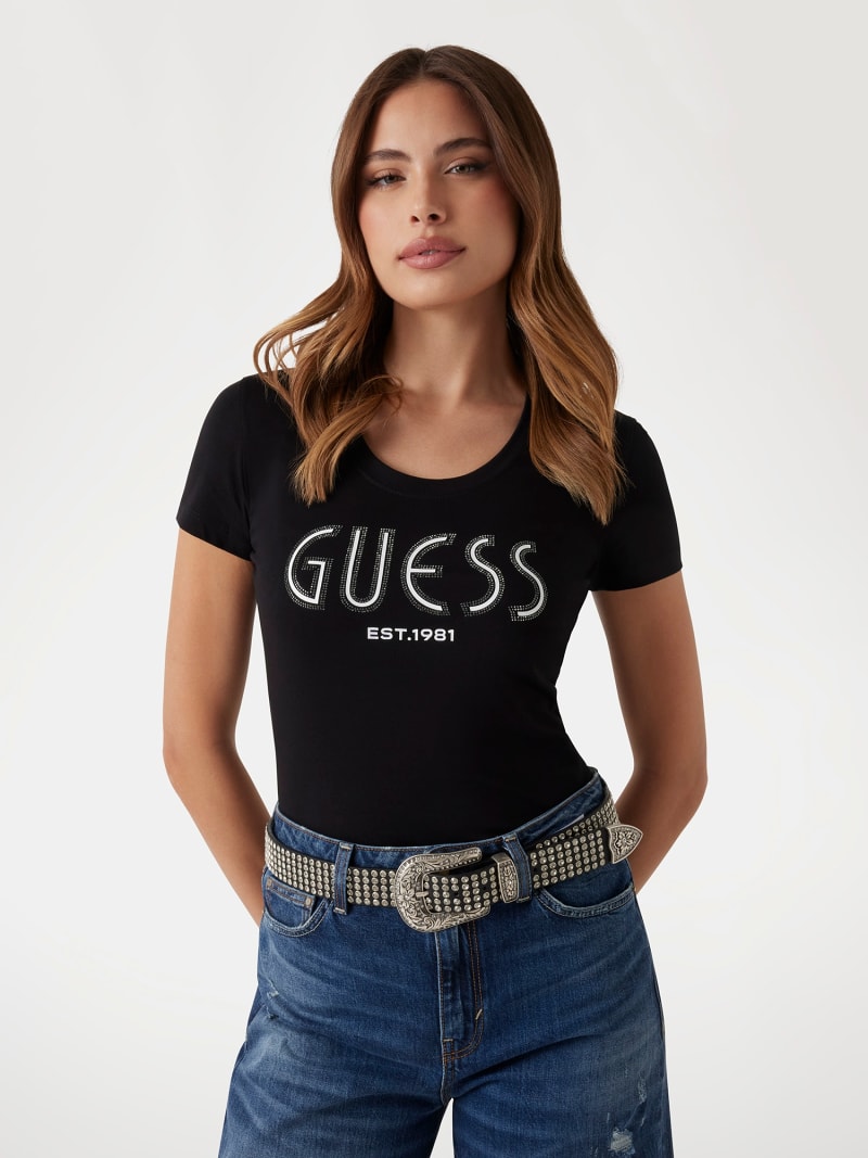 GUESS® T-shirt logo strass Donna
