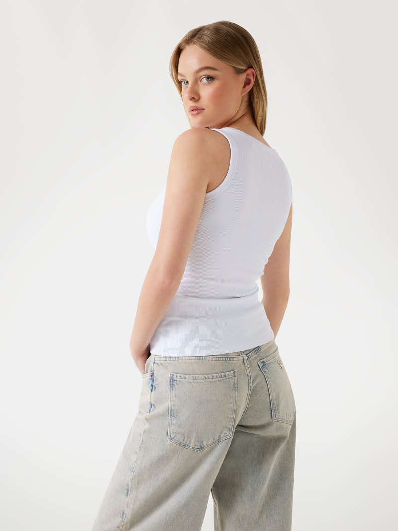 トップス logo gradation camisole white Women's Blue & White Striped Cami Tank Top | LOVESTITCH