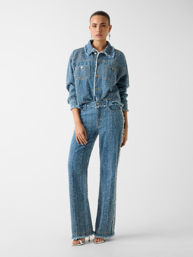 Wide-leg tweed jeans