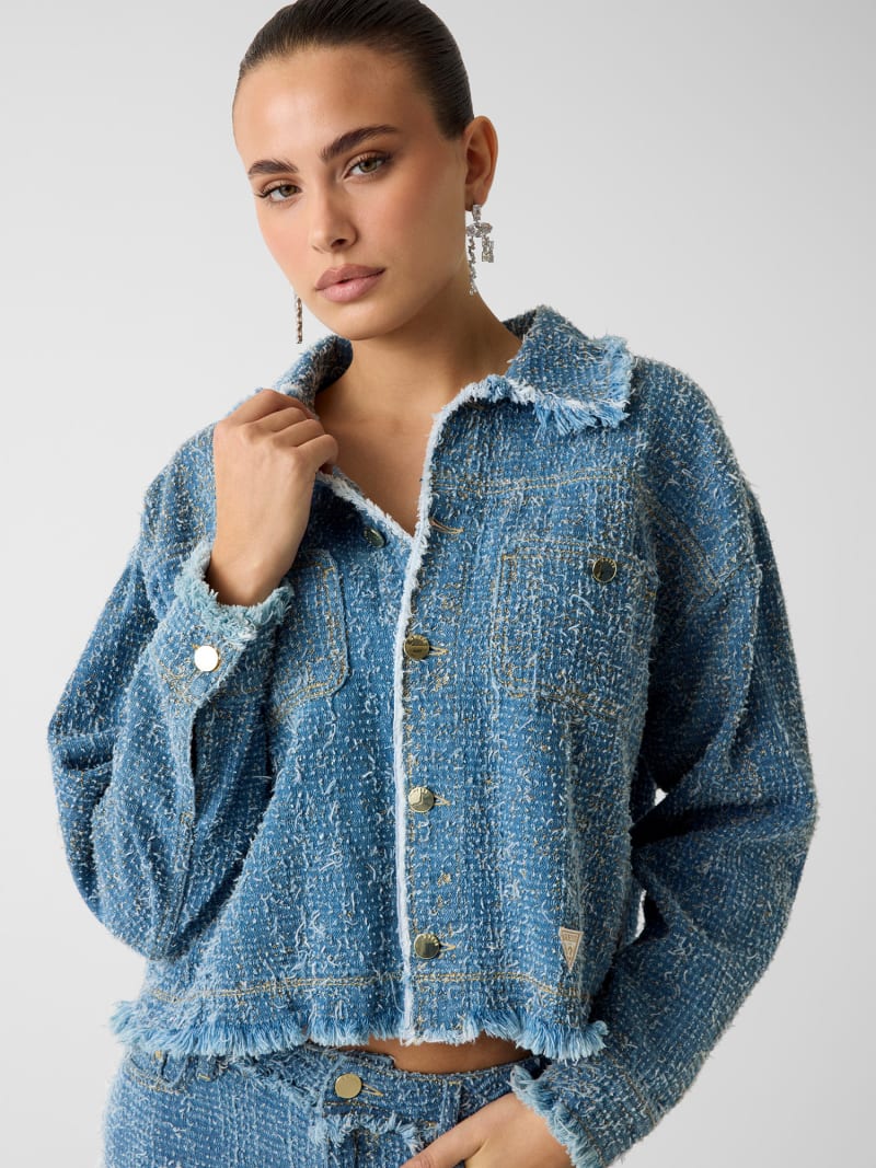 Giacca in denim di cotone stretch donna