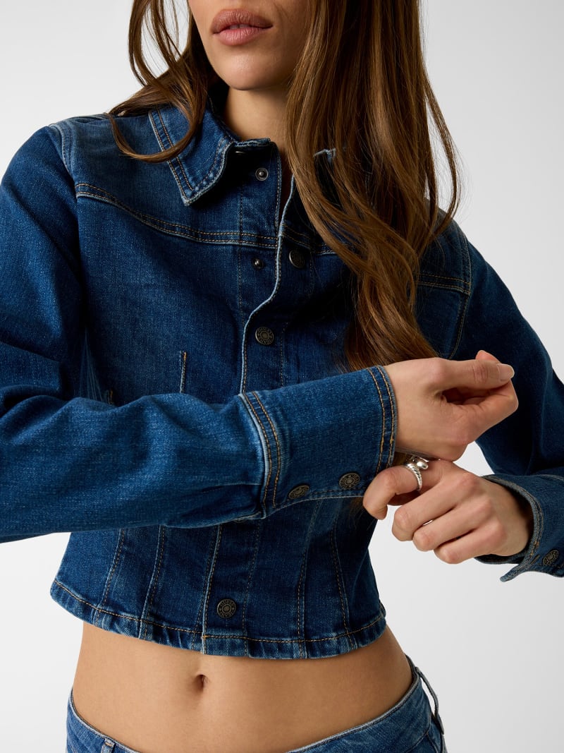 Petite Veste En Jean Guess - Taille S, Neuf Sans étiquette, état Impeccable