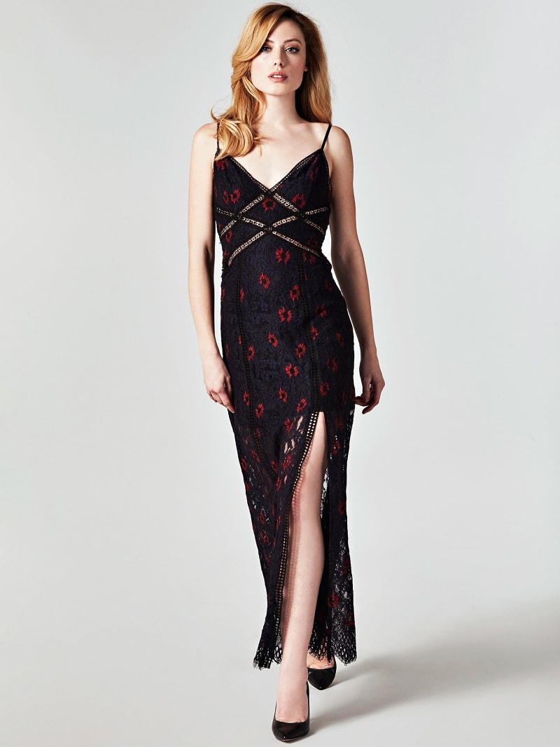 Langes Kleid Spitze Blumen Guess Offizieller Online Shop