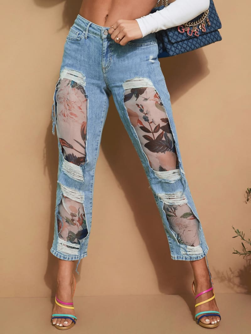 guess floral jeans