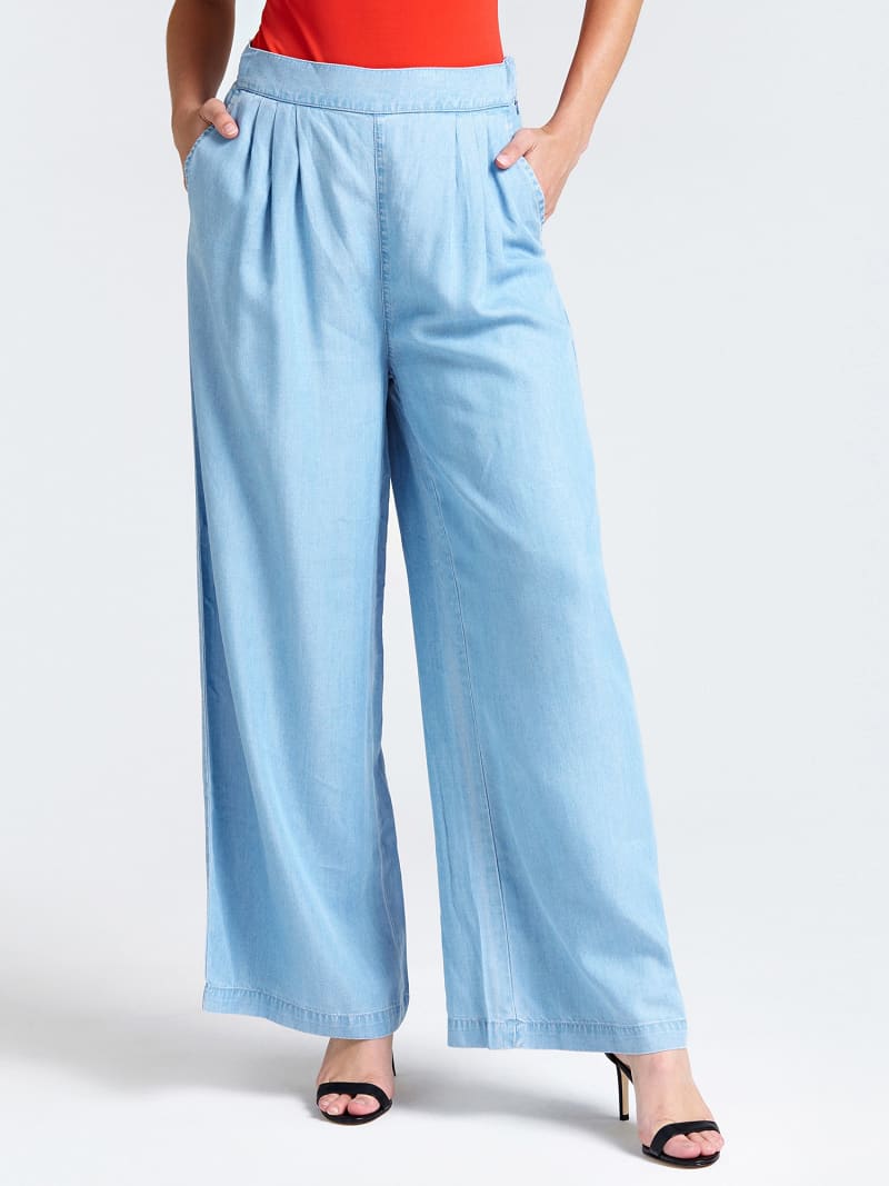 Denim palazzo for women clearance