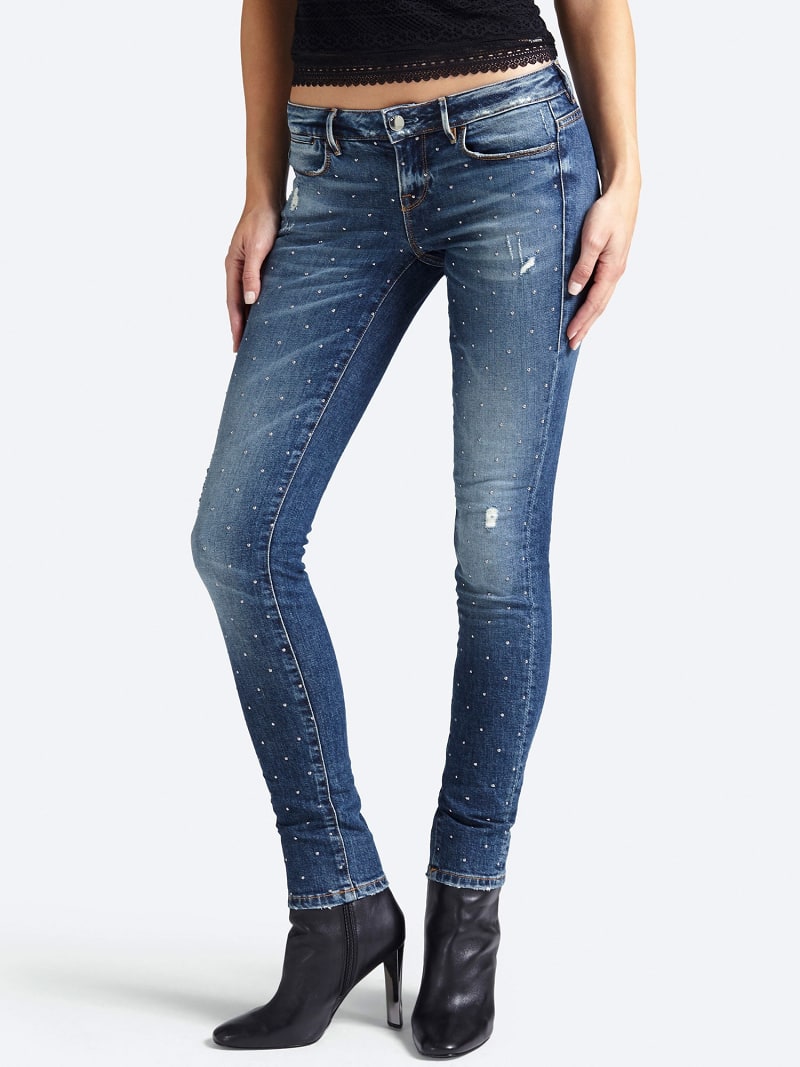 pearl detail jeans
