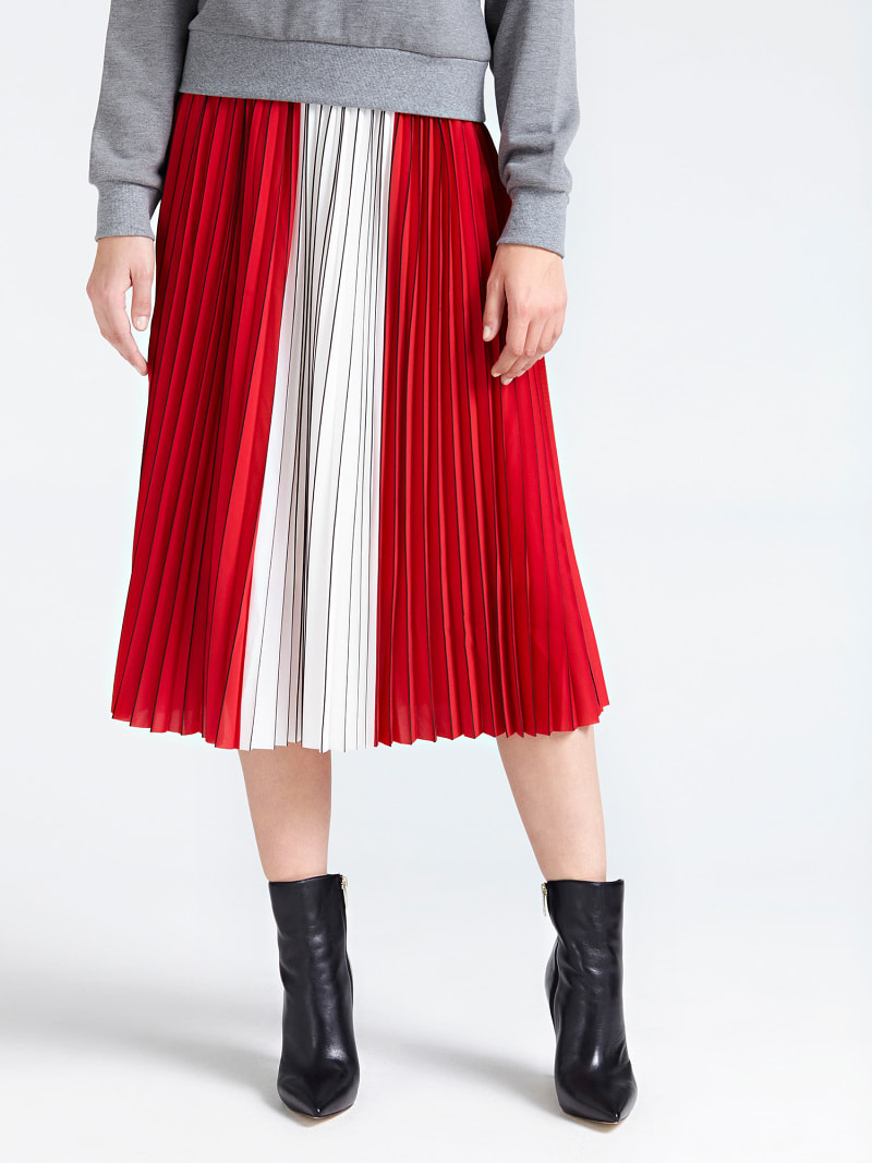 Langer Plisseerock Color Block Guess Offizieller Online Shop