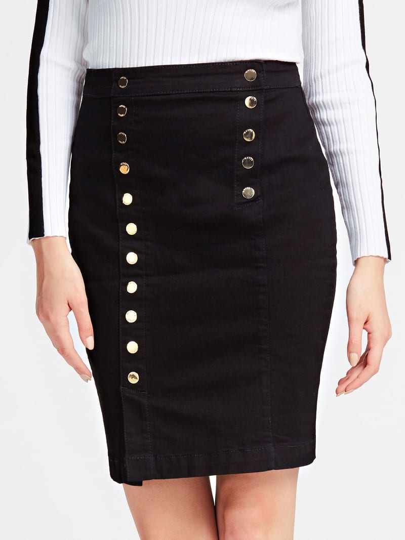 guess denim pencil skirt