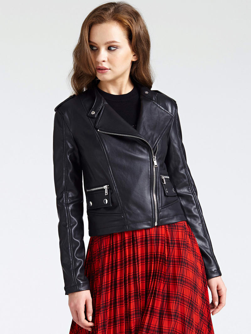 biker jacket guess