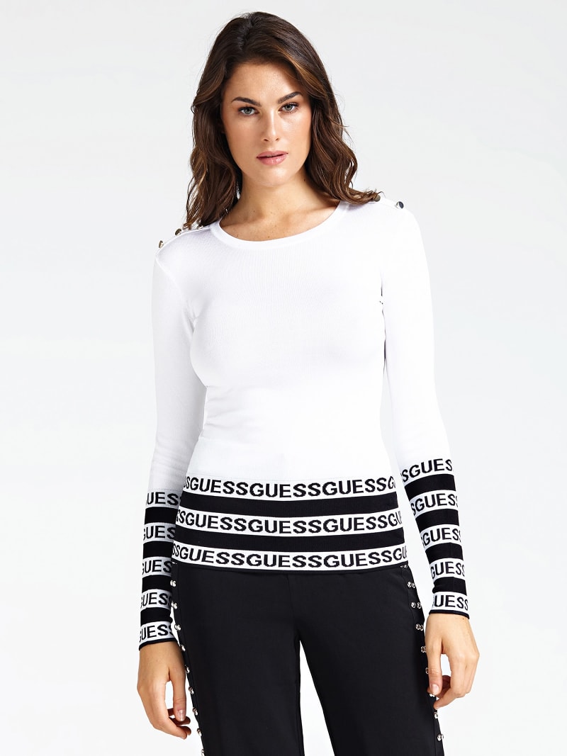 Pullover Streifen Logoprint Guess Offizieller Online Shop