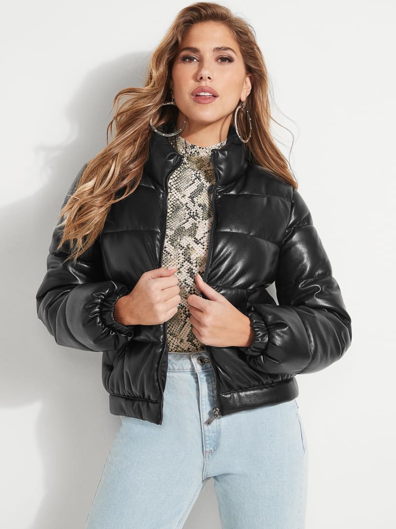 Guess leather puffer jacket Clearance
