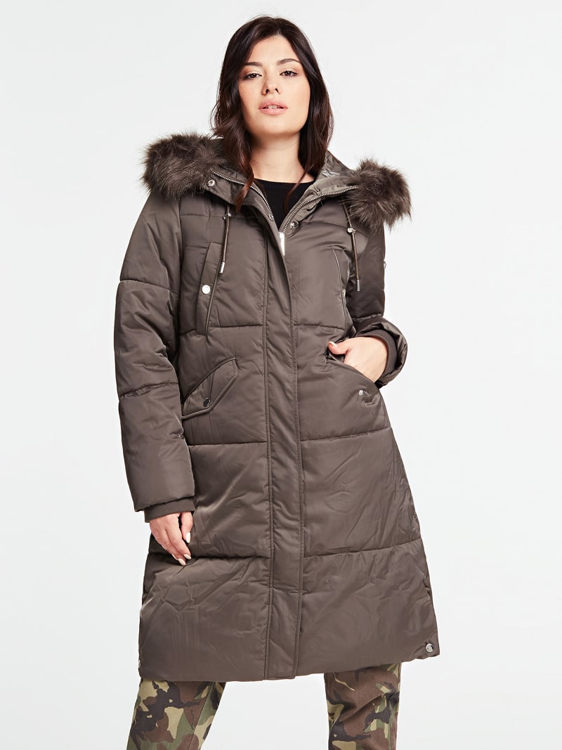 Faux fur padded parka clearance
