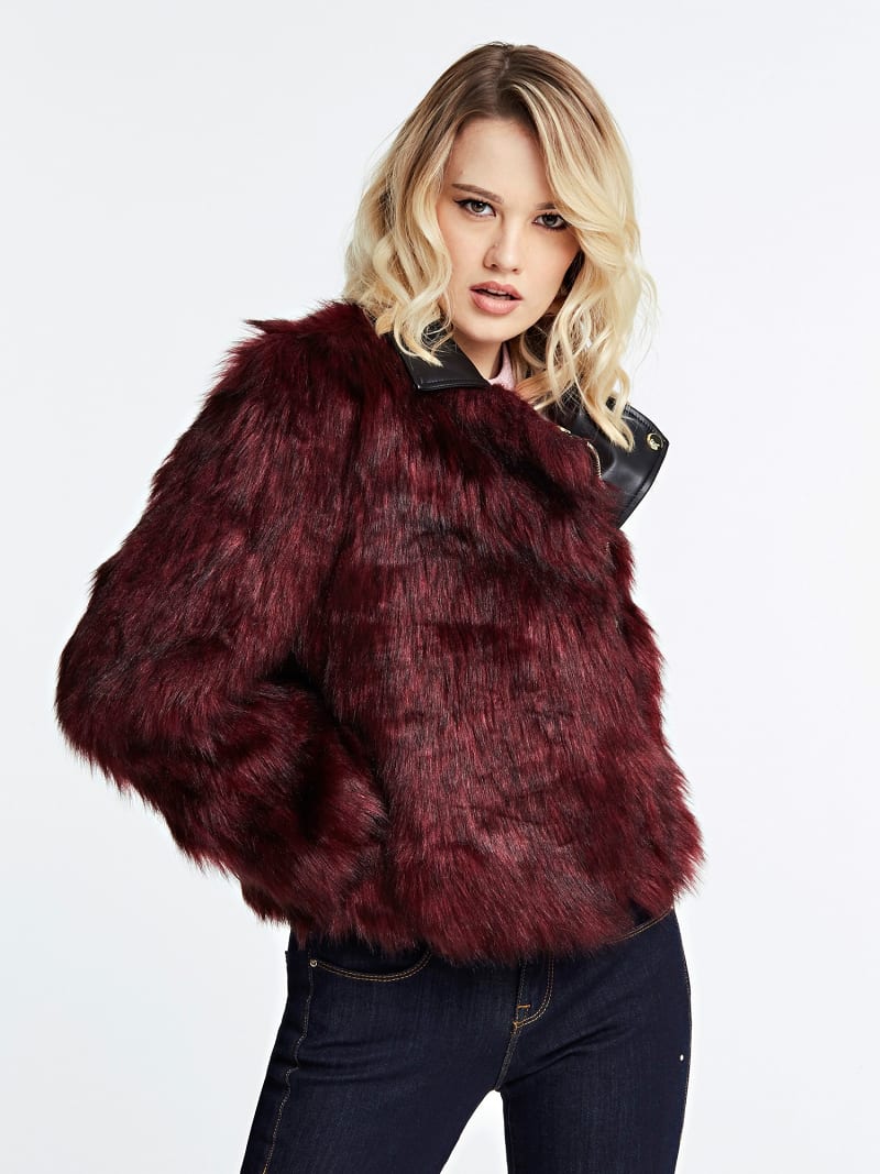 guess faux fur jacket