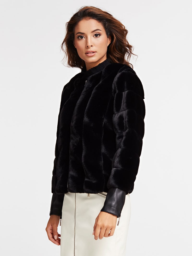 guess black jacket with fur