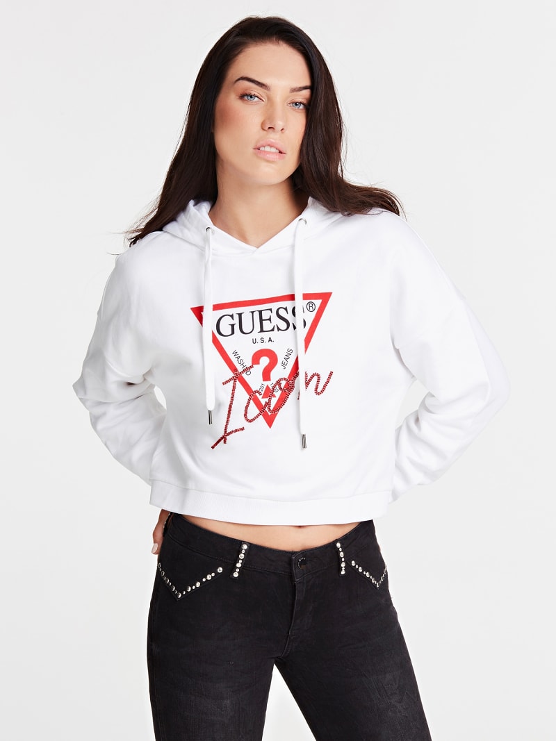 Icon Logo Sweatshirt With Sequins Guess Official Online Store