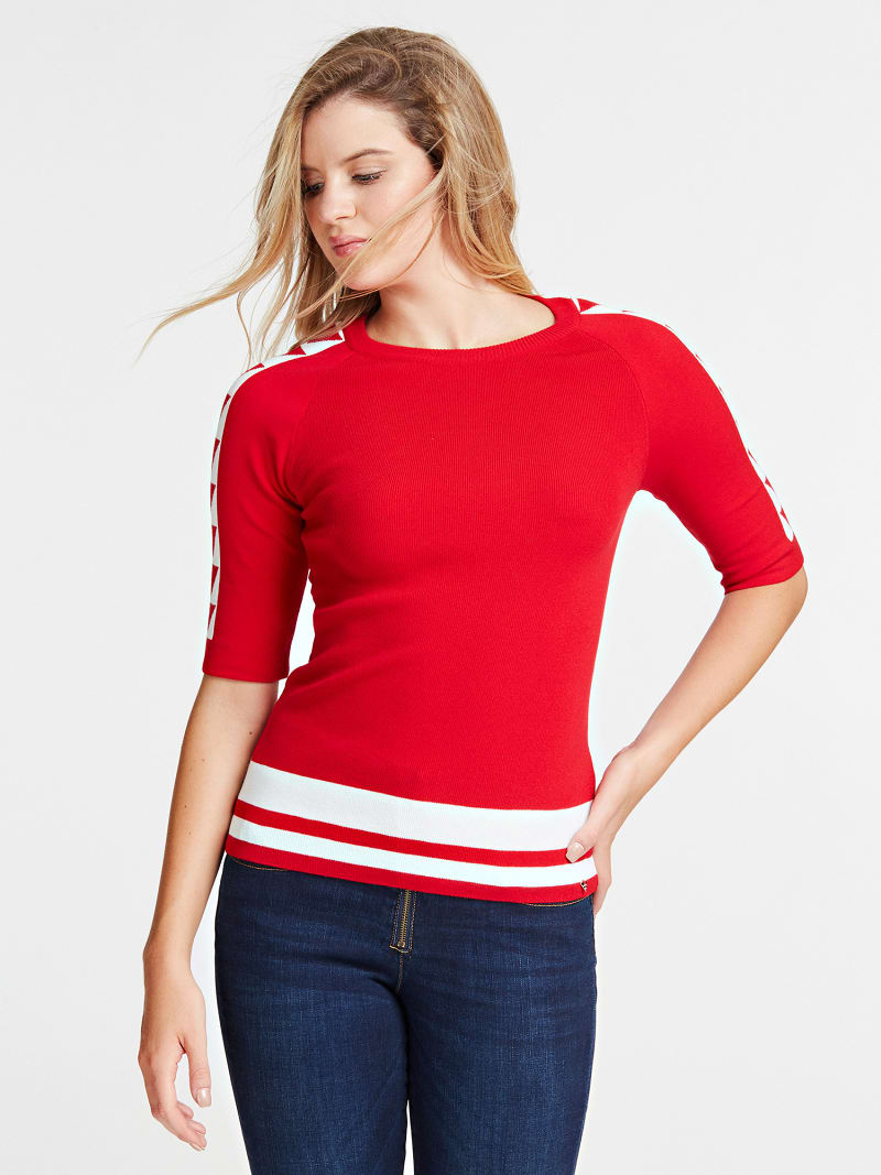 Pullover 3 4 Armel Streifen Guess Offizieller Online Shop