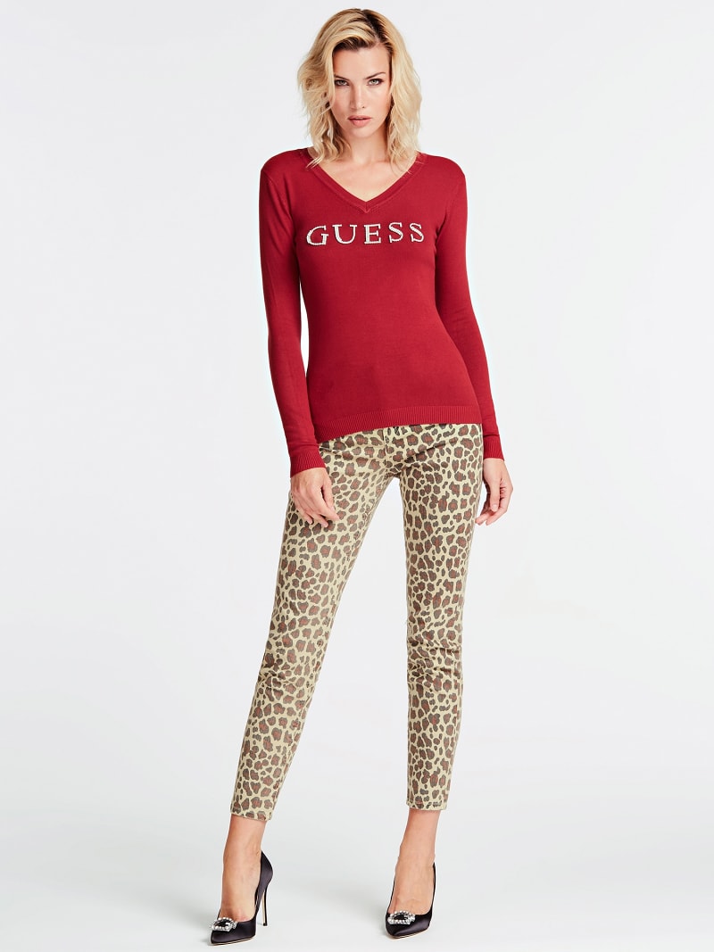 guess red jumper
