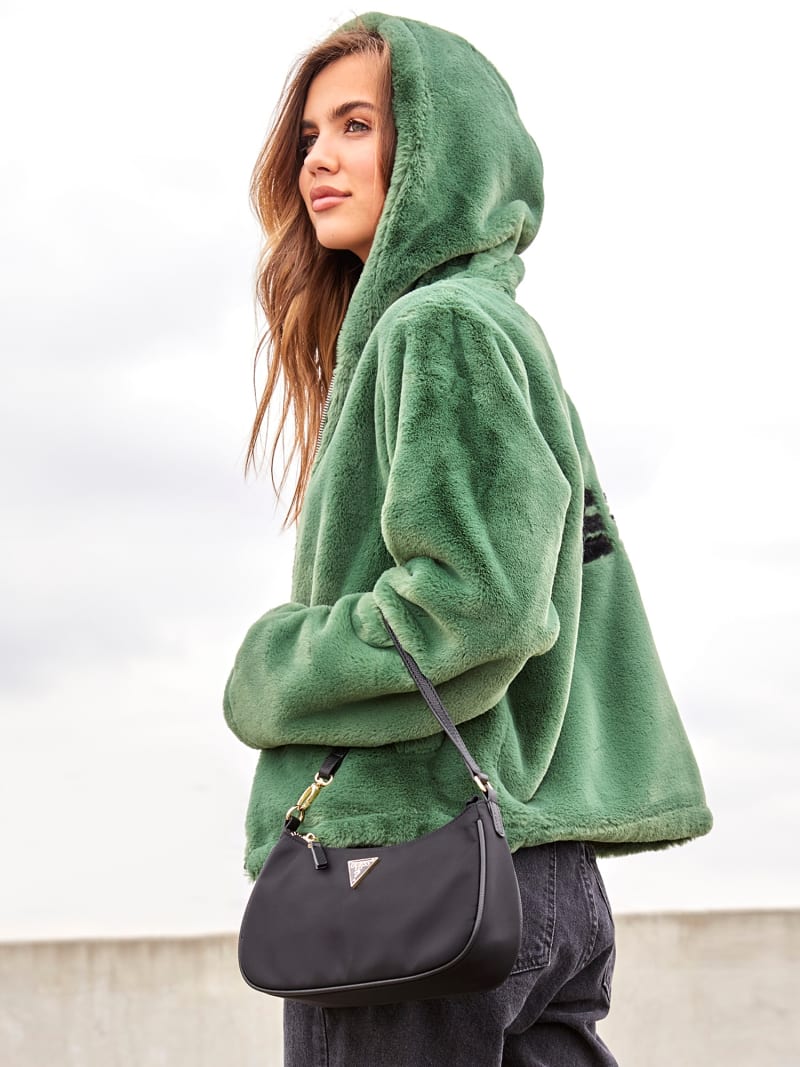Guess reversible jacket with faux fur clearance