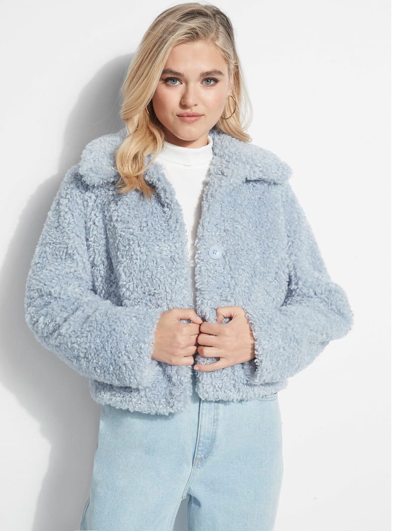 short faux shearling jacket
