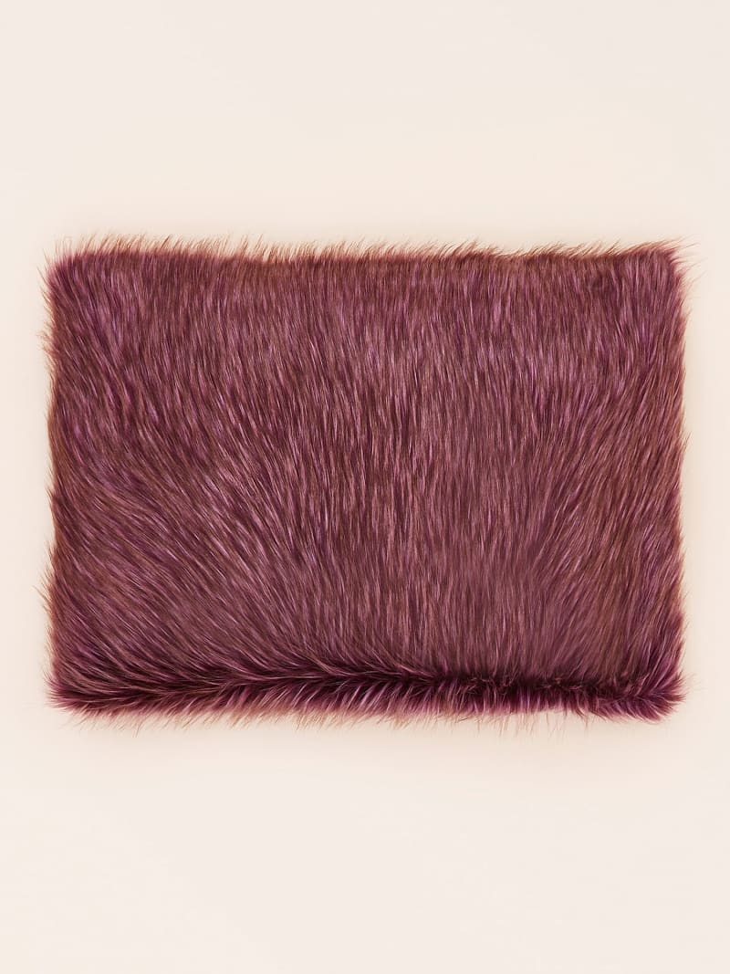 GUESS FAUX FUR RECTANGULAR CUSHION